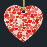 Cute Modern Red Heart Mönster Julgransprydnad Keramik<br><div class="desc">Toppen söt och modern liten utskrift med hjärtan från hela färg. Perfekt för en söt utskrift eller självfallet Alla hjärtans dag!</div>