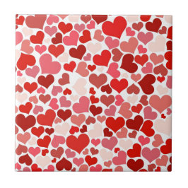 Cute Modern Red Heart Mönster Kakelplatta