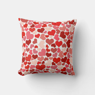 Cute Modern Red Heart Mönster Kudde