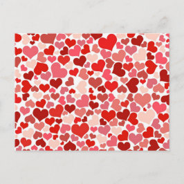 Cute Modern Red Heart Mönster Vykort
