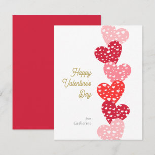 Cute Modern Red Hearts Glad Alla hjärtans dag Anteckningskort