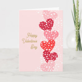 Cute Modern Red Rosa Hearts Glad Alla hjärtans dag Kort