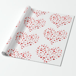Cute Modern Red Watercolor Hearearts Presentpapper