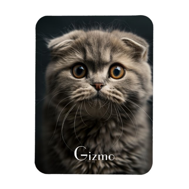 Cute Modern Refrigerator Cat Pet Photo Magnet (Vertikal)