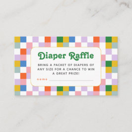 Cute Modern Retro Colorful Checkes Gender Neutral Tilläggskort