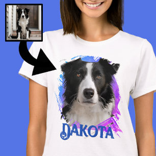 Cute Modern & Roligt Blue Gräns Collie Hund Photo T Shirt