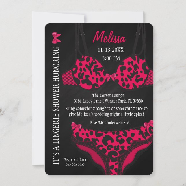Cute Modern Roligt Lingerie Möhippa Inbjudan (Framsida)
