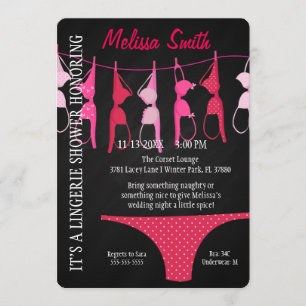 Cute Modern Roligt Lingerie Möhippa Inbjudan