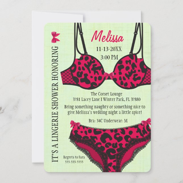 Cute Modern Roligt Lingerie Möhippa Inbjudan (Framsida)