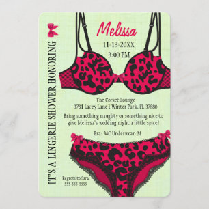 Cute Modern Roligt Lingerie Möhippa Inbjudan