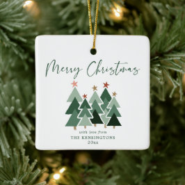 Cute Modern Rustic Julgranar Helgdag Photo Julgransprydnad Keramik
