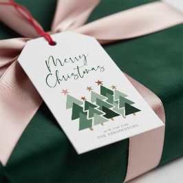 Cute Modern Rustic Julgranar Presentetikett