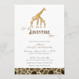 Cute Modern Safari Äventyr Baby Shower Giraffes Inbjudningar