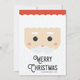 Cute Modern Santa Ansikte God jul Julkort