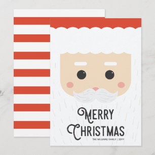 Cute Modern Santa Ansikte God jul Julkort