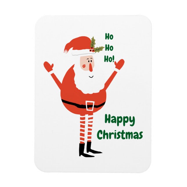 Cute Modern Santa Önskemål You a Lycklig jul Magnet (Vertikal)
