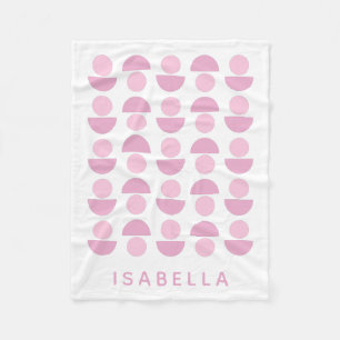 Cute Modern Scandinavian Art Mönster i Rosa, Namn Fleecefilt