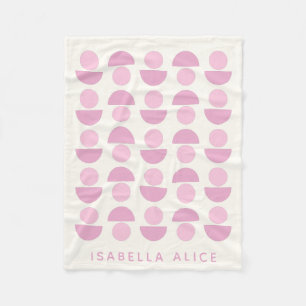 Cute Modern Scandinavian Art Mönster i Rosa Namn Fleecefilt