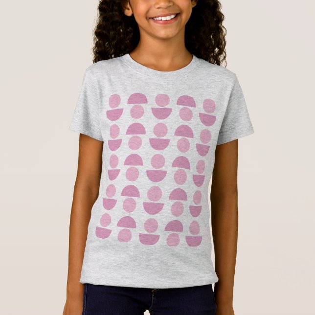 Cute Modern Scandinavian Art Mönster in Rosa T Shirt (Framsida)