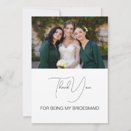 Cute Modern Script Bridesmaid Photo Tack Kort