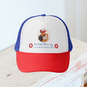 Cute Modern Simple pappa Baby First Fars dag Keps