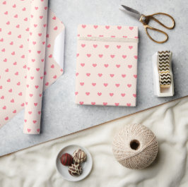 Cute Modern Simple Rosa Hearts on Cream Presentpapper