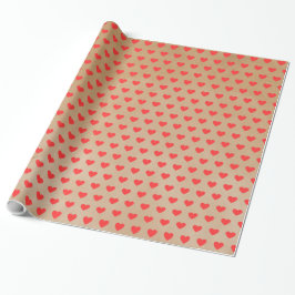 Cute Modern Simple Valentine Red Hearts Kraft Presentpapper