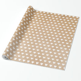 Cute Modern Simple White Hearts Kraft Presentpapper