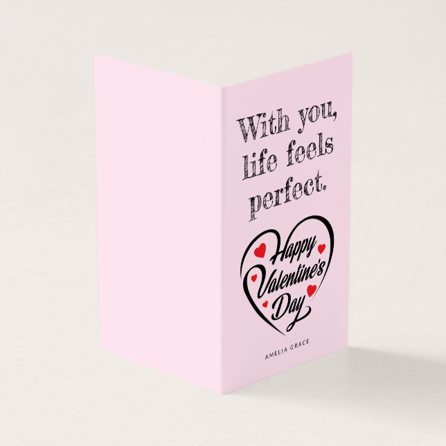 Cute Modern Soft Rosa Blank Inside Valentine Cards Kort (Utsida)