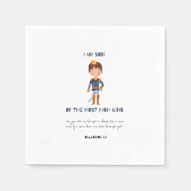 Cute Modern Son till Födelsedagsfestens barn i Kun Pappersservett (Framsidan)