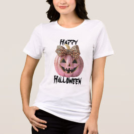 Cute Modern Sparkling Coquette Halloween Pumpkin T Shirt