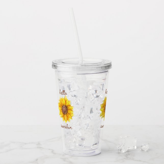 Cute Modern Sunblommor, sommarskörd Take Away Mugg (Framsida Ice)