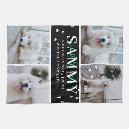 Cute Modern Tass avtryck Personlig Pet Namn Photo Kökshandduk
