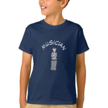 Cute Modern Tecknad Funny Musician T-Shirt