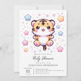 Cute Modern Tiger Baby Shower Inbjudningar