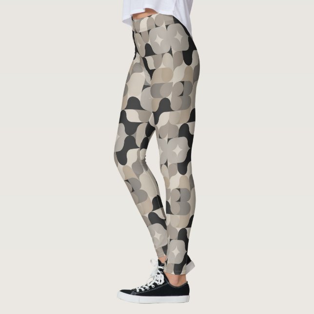 Cute Modern tiled pattern  Leggings (Vänster)