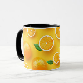 Cute Modern Unique Citrus Fruit Art Mönster Mugg