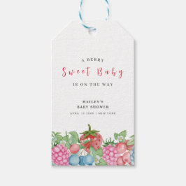 Cute Modern Vild Berry Sweet Baby Shower Presentetikett