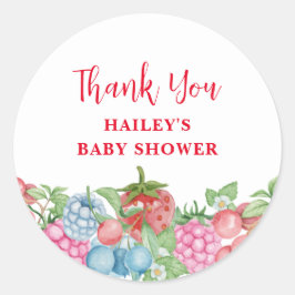 Cute Modern Vild Berry Sweet Baby Shower Runt Klistermärke