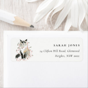 Cute Modern Watercolor, julklapp Adress Returadress Etikett