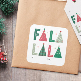 Cute Modern Whimsical Fa La Helgdag Fyrkantigt Klistermärke