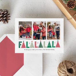 Cute Modern Whimsical Fa La Helgdag Photo Julkort