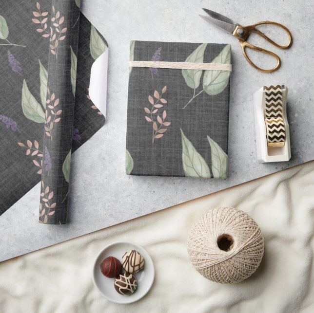 Cute Modern Whimsical Löv och Lavender Presentpapper (Hantverk)