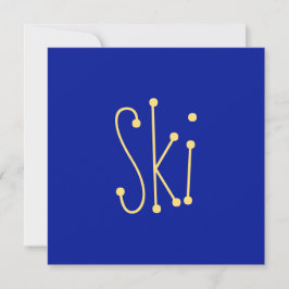 Cute Modern Whimsical SKI Text på Royalet Blue