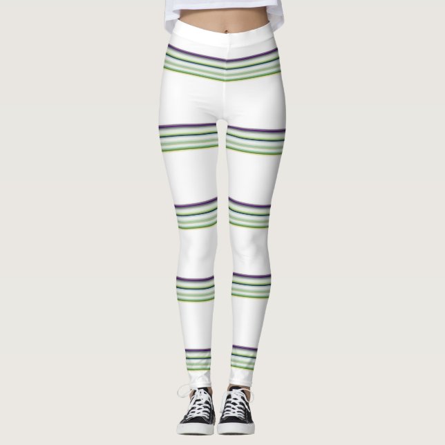 Cute modern white rand leggings (Framsida)
