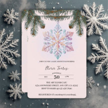 Cute Modern Winter Snöflingor Cute Baby Shower