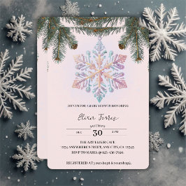 Cute Modern Winter Snöflingor Cute Baby Shower Inbjudningar