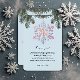 Cute Modern Winter Snöflingor Cute Baby Shower Tack Kort