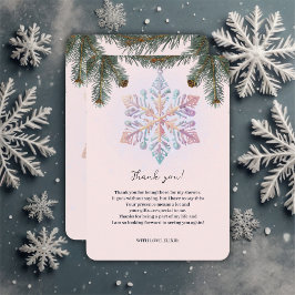 Cute Modern Winter Snöflingor Cute Baby Shower Tack Kort