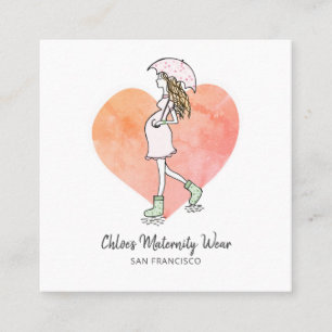 Cute Moderskap Gravid Clothing Fyrkantigt Visitkort